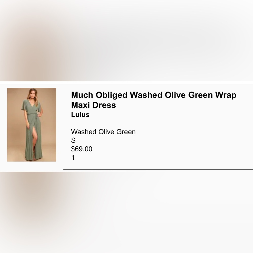 Elegant Olive Green Wrap Dress - Picture 7 of 7